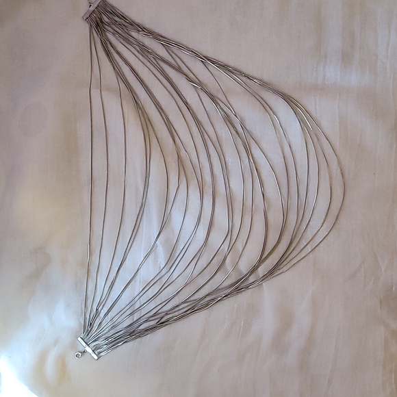 2/40 jewellry. Silver plated multi strand necklace - Picture 3 of 5